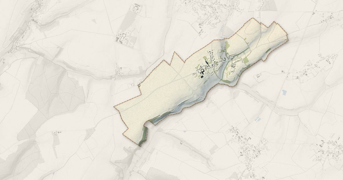 Portrait cartographique de Guigny : relief, eau, forêts, bâti et voies, calculés à partir des données de l'IGN