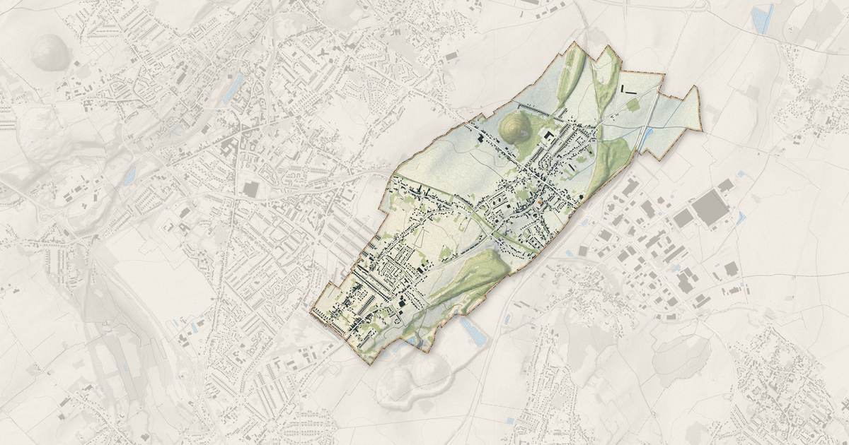 Portrait cartographique de Haillicourt : relief, eau, forêts, bâti et voies, calculés à partir des données de l'IGN