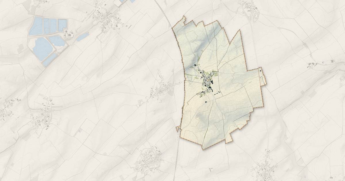 Portrait cartographique de Hamelincourt : relief, eau, forêts, bâti et voies, calculés à partir des données de l'IGN