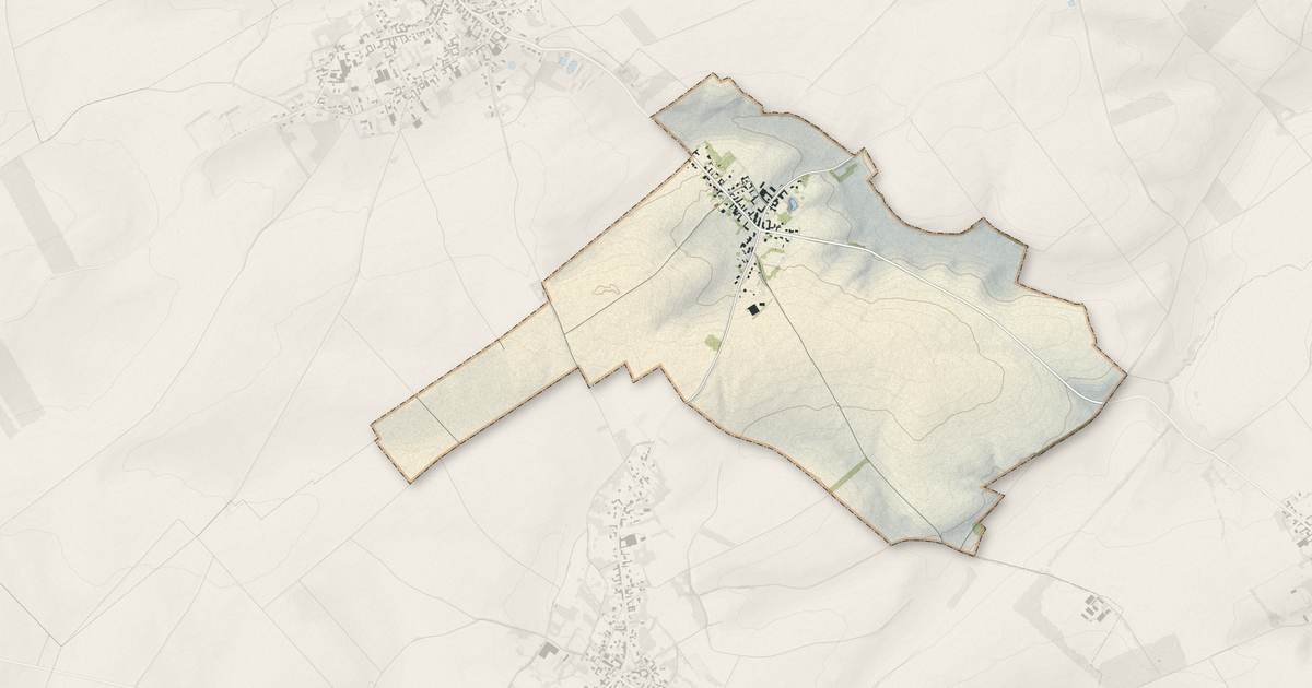 Portrait cartographique de Hannescamps : relief, eau, forêts, bâti et voies, calculés à partir des données de l'IGN