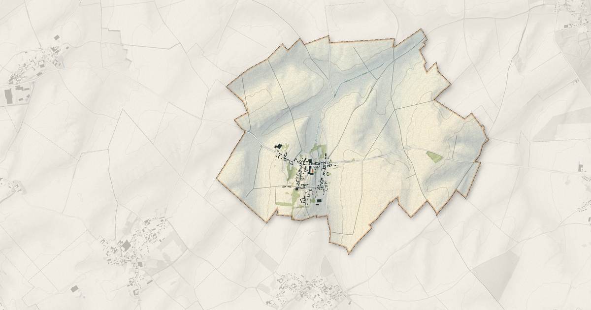 Portrait cartographique de Haplincourt : relief, eau, forêts, bâti et voies, calculés à partir des données de l'IGN