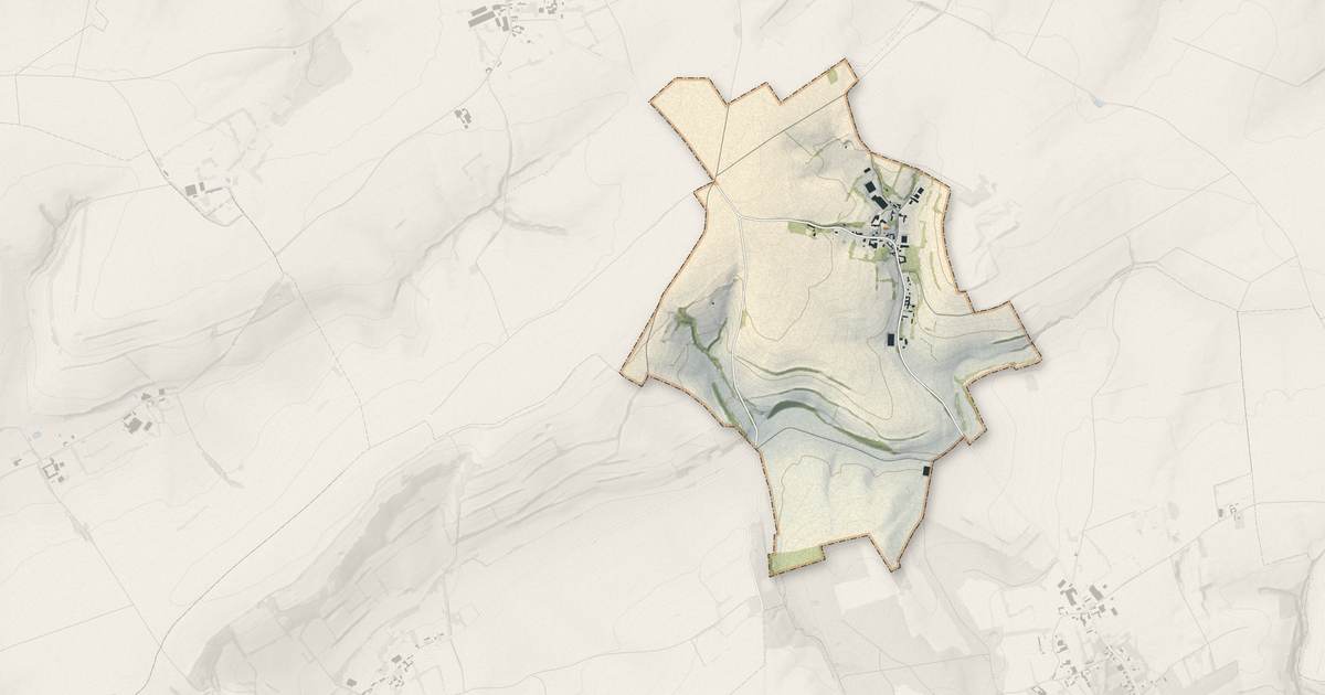 Portrait cartographique de Haravesnes : relief, eau, forêts, bâti et voies, calculés à partir des données de l'IGN
