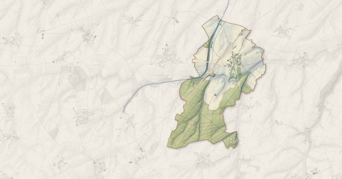 Portrait cartographique de Havrincourt : relief, eau, forêts, bâti et voies, calculés à partir des données de l'IGN