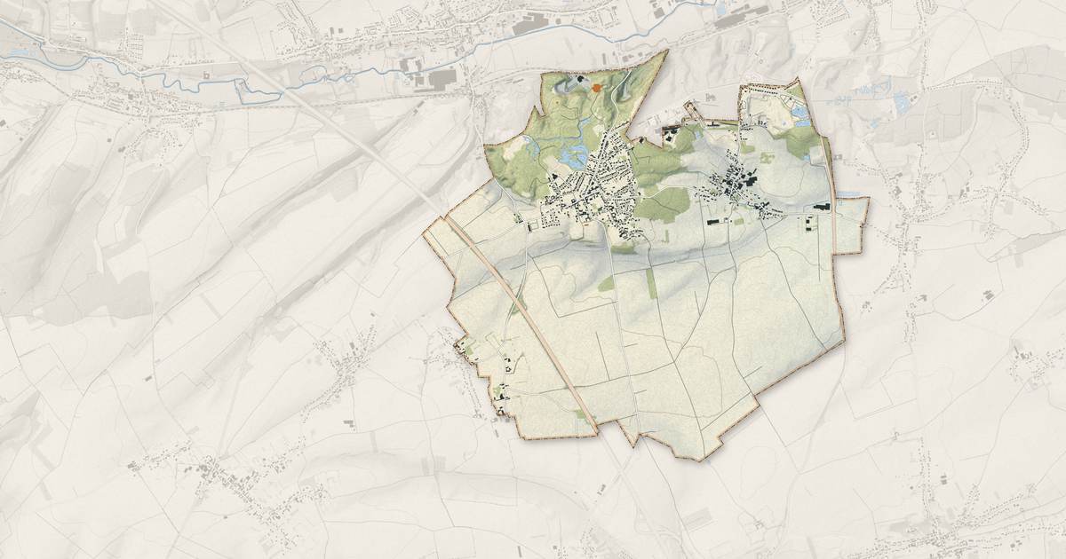 Portrait cartographique de Helfaut : relief, eau, forêts, bâti et voies, calculés à partir des données de l'IGN