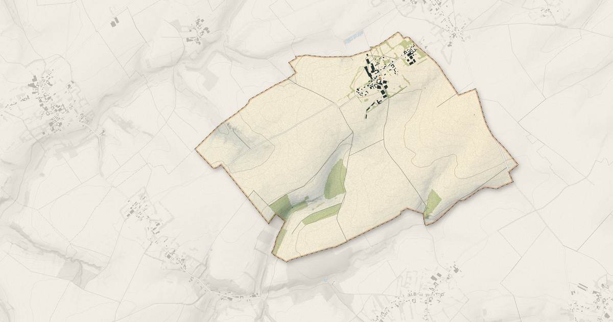 Portrait cartographique de Héricourt : relief, eau, forêts, bâti et voies, calculés à partir des données de l'IGN