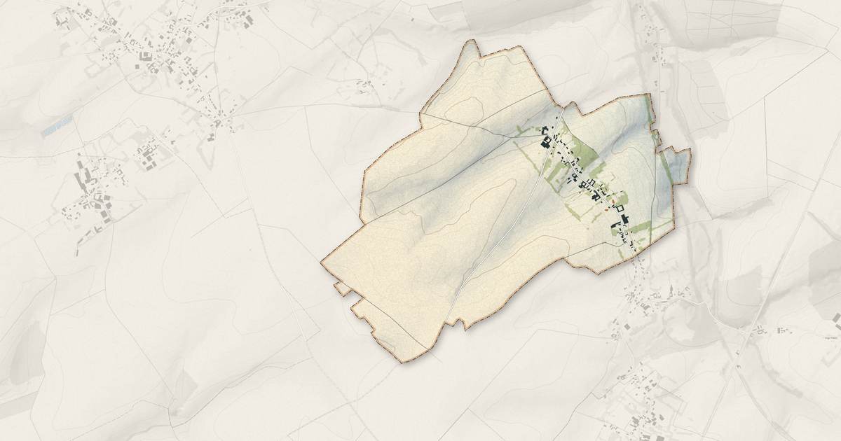 Portrait cartographique de Herlincourt : relief, eau, forêts, bâti et voies, calculés à partir des données de l'IGN