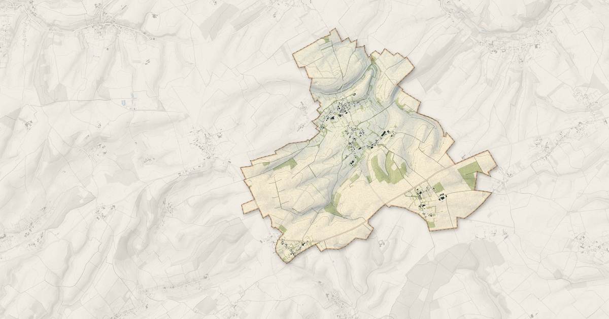 Portrait cartographique de Herly : relief, eau, forêts, bâti et voies, calculés à partir des données de l'IGN