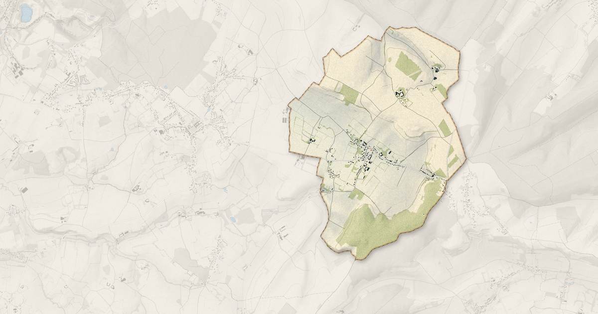Portrait cartographique de Hermelinghen : relief, eau, forêts, bâti et voies, calculés à partir des données de l'IGN