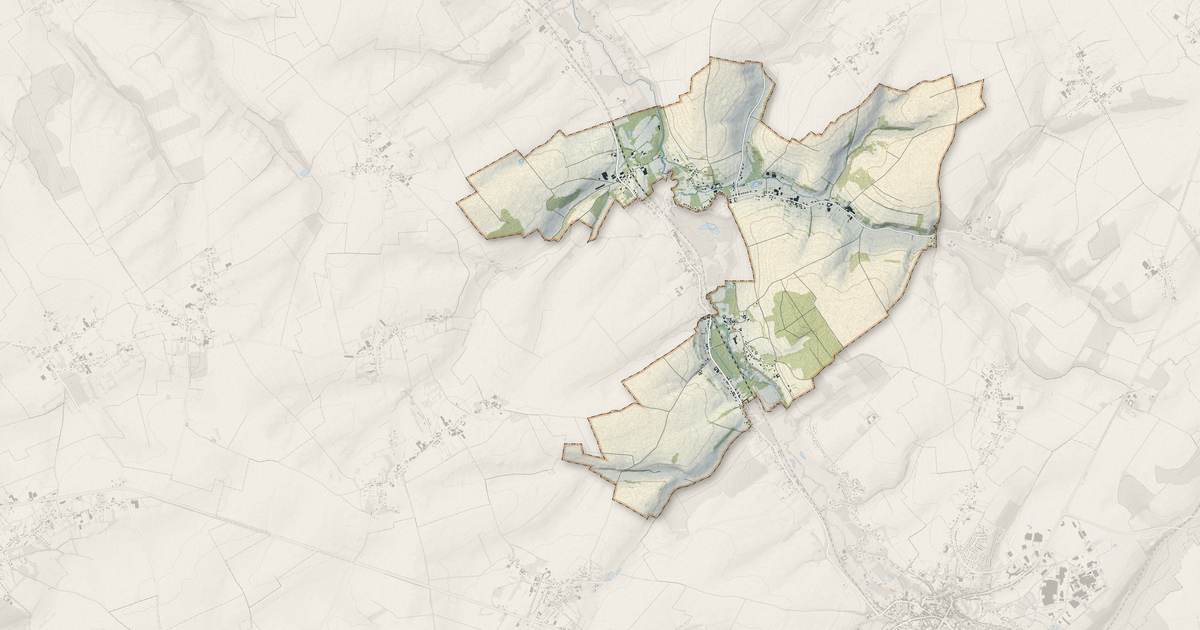 Portrait cartographique de Hernicourt : relief, eau, forêts, bâti et voies, calculés à partir des données de l'IGN