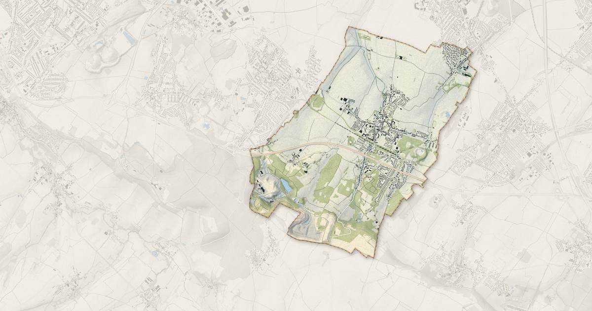 Portrait cartographique de Hersin-Coupigny : relief, eau, forêts, bâti et voies, calculés à partir des données de l'IGN