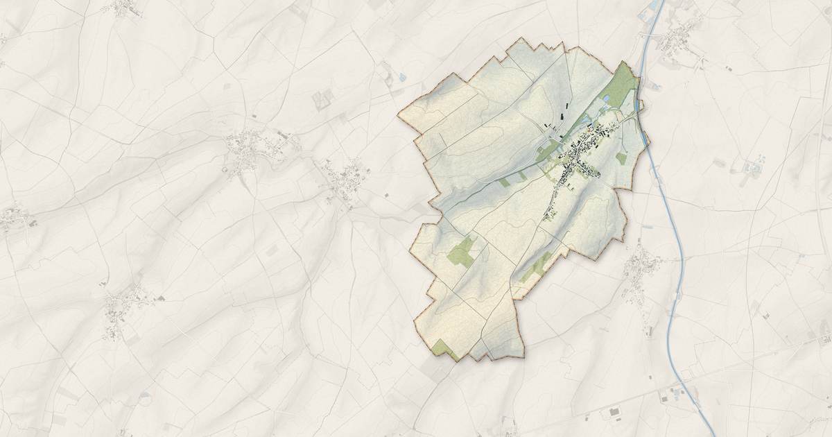 Portrait cartographique de Inchy-en-Artois : relief, eau, forêts, bâti et voies, calculés à partir des données de l'IGN