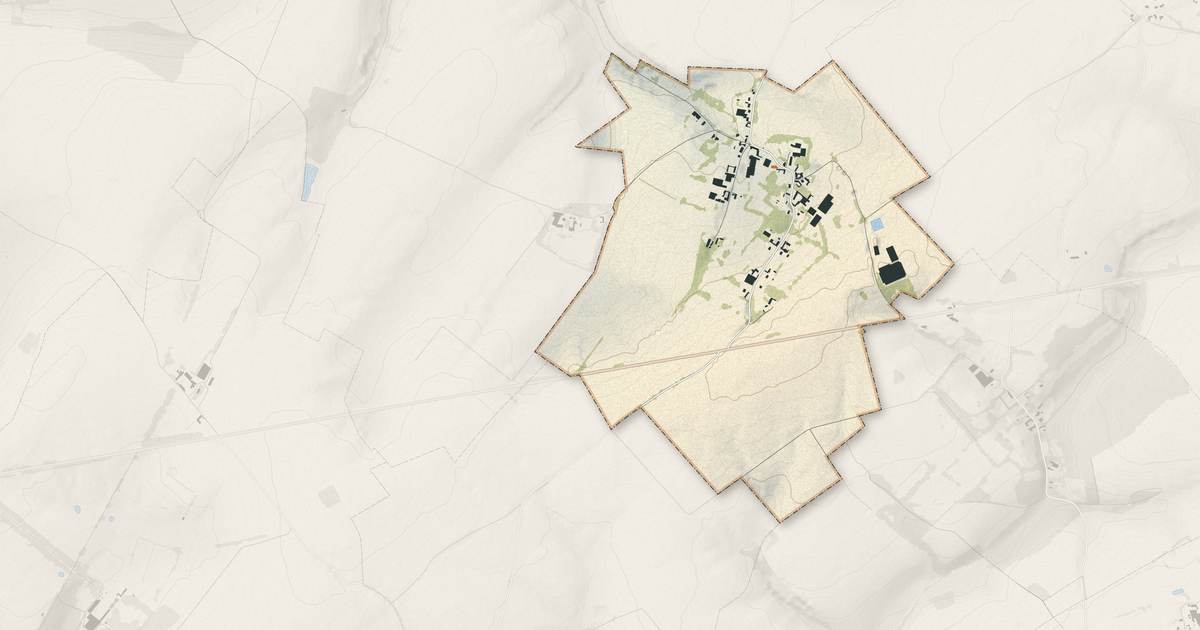 Portrait cartographique de Incourt : relief, eau, forêts, bâti et voies, calculés à partir des données de l'IGN