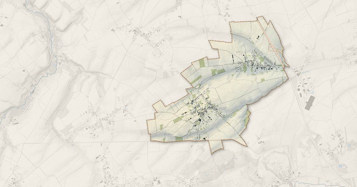 Portrait cartographique de Bellinghem : relief, eau, forêts, bâti et voies, calculés à partir des données de l'IGN