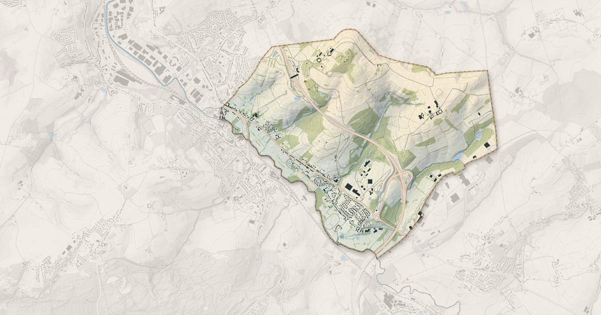 Portrait cartographique de Isques : relief, eau, forêts, bâti et voies, calculés à partir des données de l'IGN