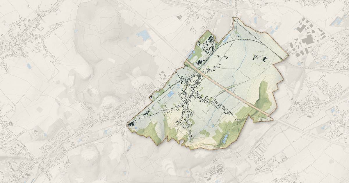 Portrait cartographique de Labeuvrière : relief, eau, forêts, bâti et voies, calculés à partir des données de l'IGN