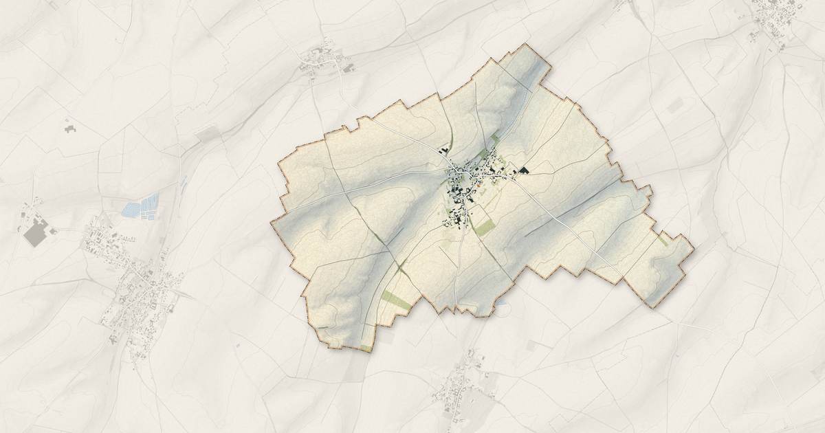 Portrait cartographique de Lagnicourt-Marcel : relief, eau, forêts, bâti et voies, calculés à partir des données de l'IGN