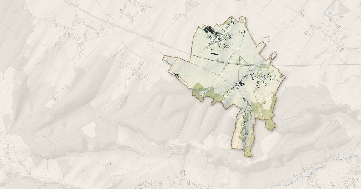 Portrait cartographique de Landrethun-lès-Ardres : relief, eau, forêts, bâti et voies, calculés à partir des données de l'IGN