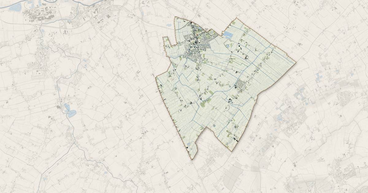 Portrait cartographique de Laventie : relief, eau, forêts, bâti et voies, calculés à partir des données de l'IGN
