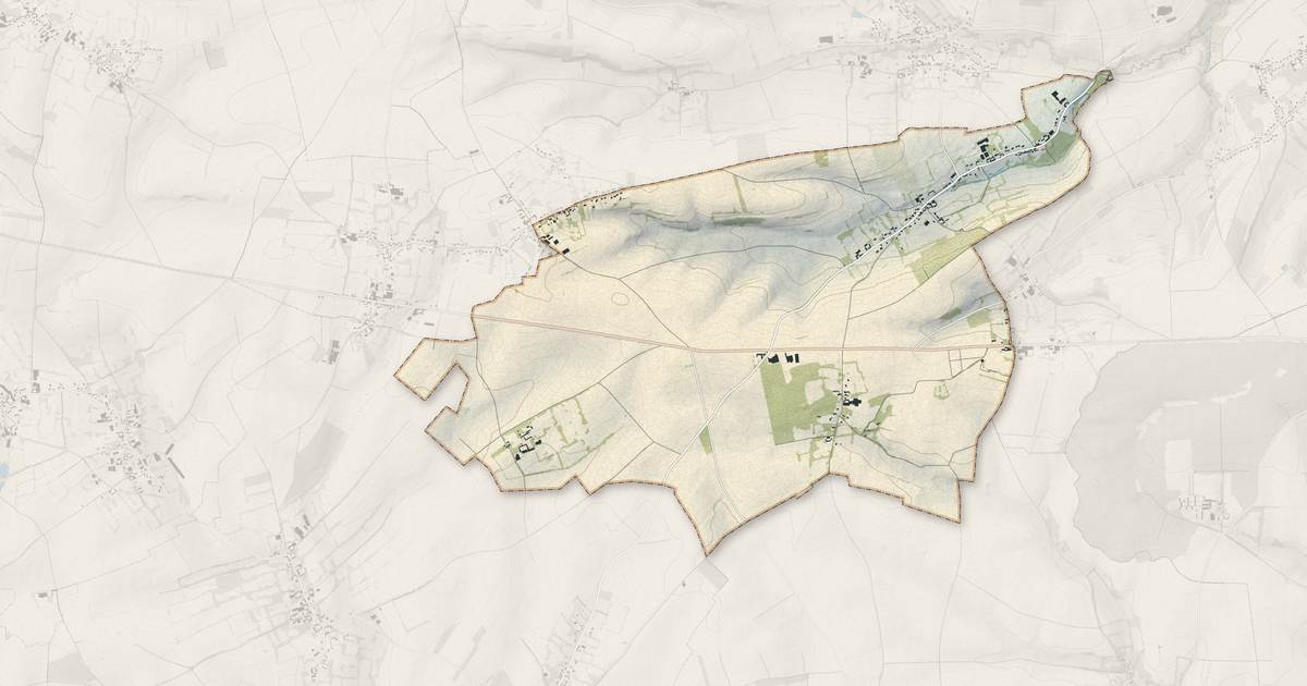 Portrait cartographique de Ledinghem : relief, eau, forêts, bâti et voies, calculés à partir des données de l'IGN