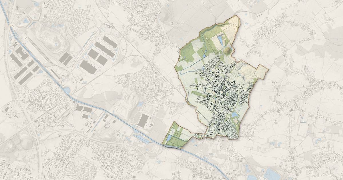 Portrait cartographique de Leforest : relief, eau, forêts, bâti et voies, calculés à partir des données de l'IGN