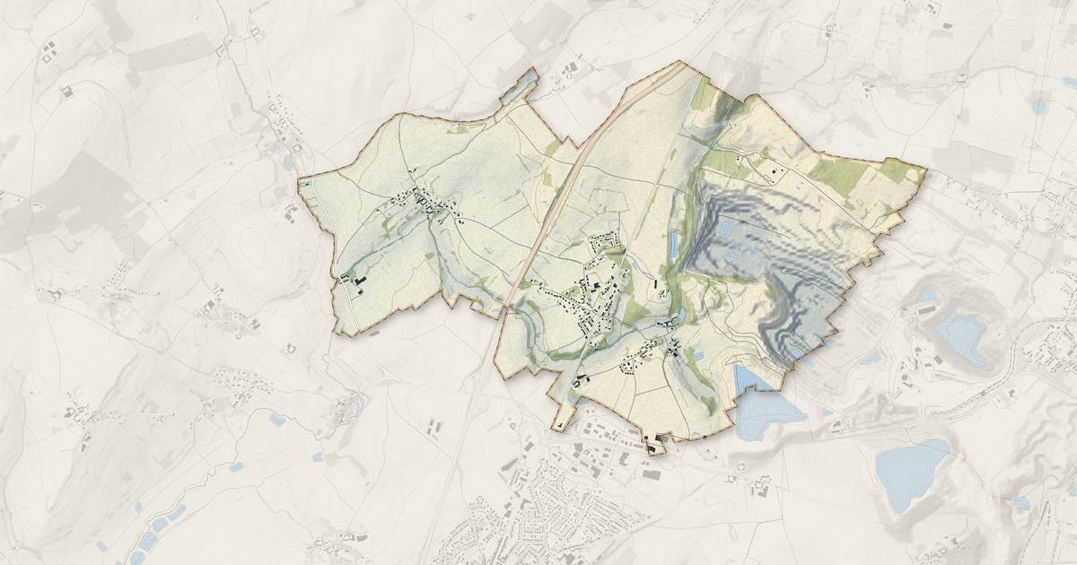 Portrait cartographique de Leulinghen-Bernes : relief, eau, forêts, bâti et voies, calculés à partir des données de l'IGN