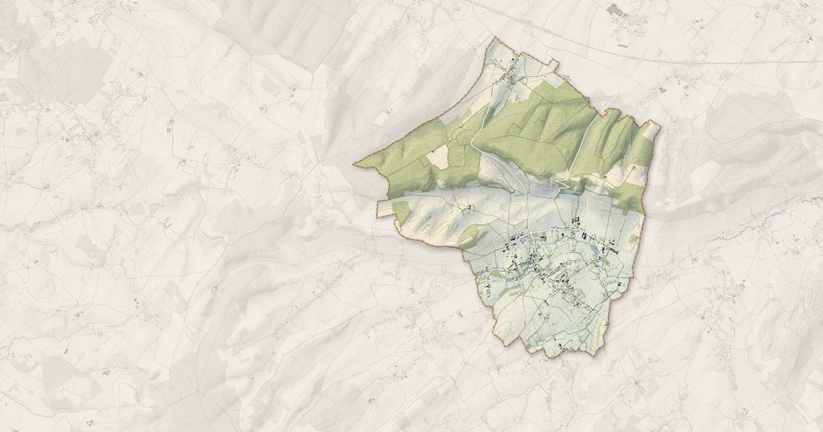 Portrait cartographique de Licques : relief, eau, forêts, bâti et voies, calculés à partir des données de l'IGN