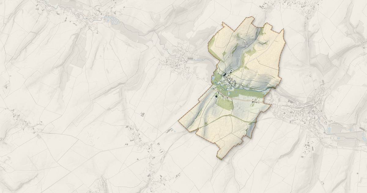 Portrait cartographique de Ligny-sur-Canche : relief, eau, forêts, bâti et voies, calculés à partir des données de l'IGN