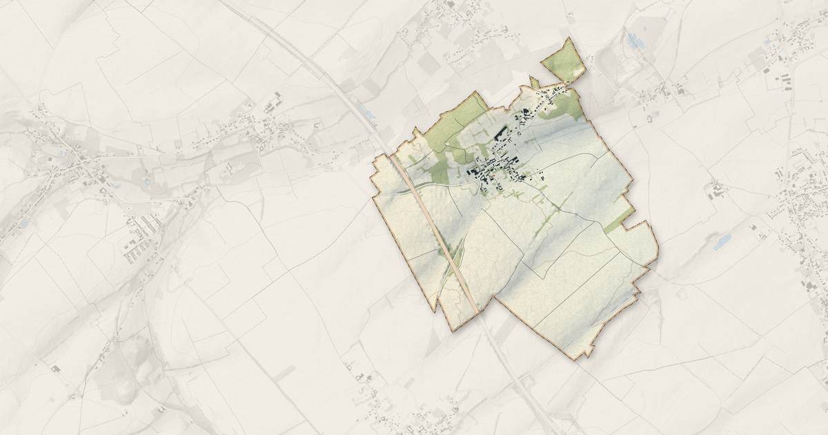 Portrait cartographique de Linghem : relief, eau, forêts, bâti et voies, calculés à partir des données de l'IGN