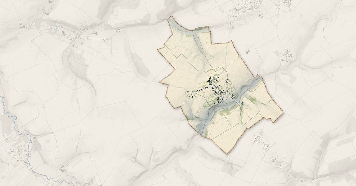 Portrait cartographique de Linzeux : relief, eau, forêts, bâti et voies, calculés à partir des données de l'IGN