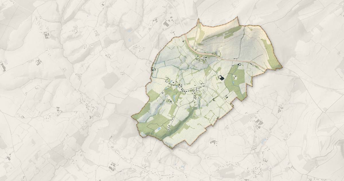 Portrait cartographique de Longueville : relief, eau, forêts, bâti et voies, calculés à partir des données de l'IGN