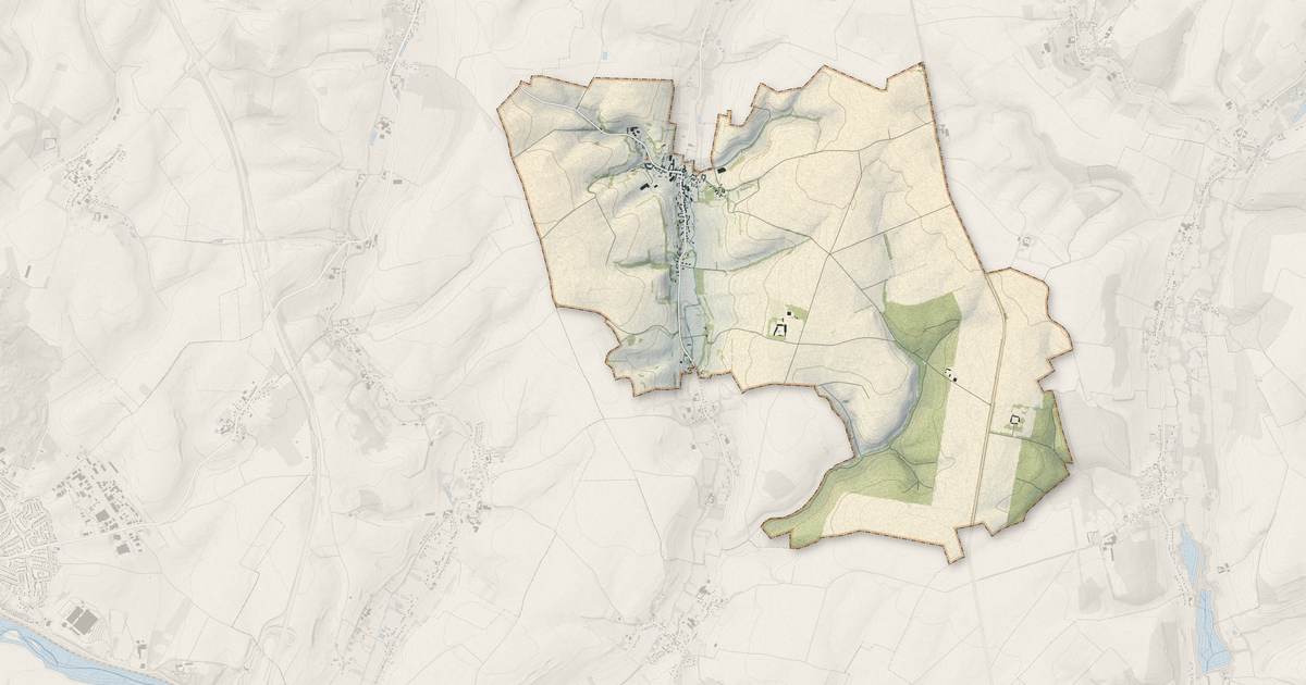 Portrait cartographique de Longvilliers : relief, eau, forêts, bâti et voies, calculés à partir des données de l'IGN