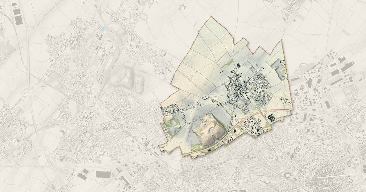 Portrait cartographique de Loos-en-Gohelle : relief, eau, forêts, bâti et voies, calculés à partir des données de l'IGN
