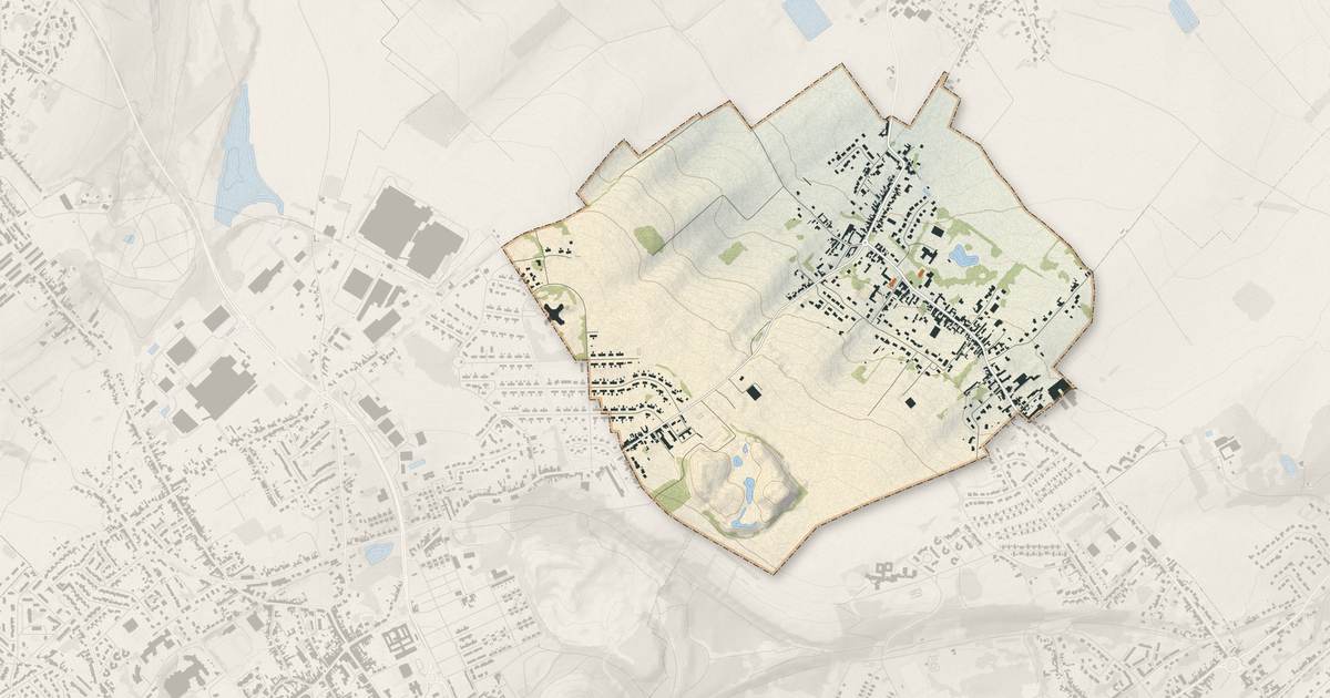 Portrait cartographique de Lozinghem : relief, eau, forêts, bâti et voies, calculés à partir des données de l'IGN
