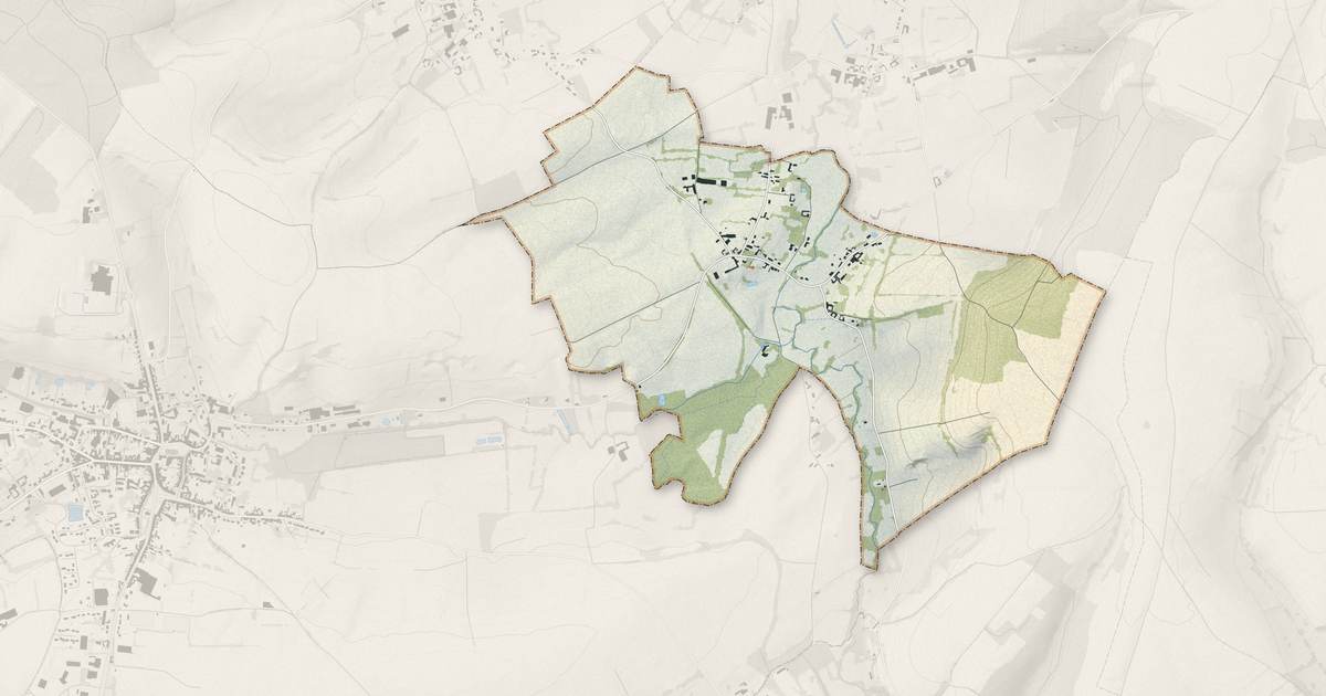 Portrait cartographique de Lugy : relief, eau, forêts, bâti et voies, calculés à partir des données de l'IGN