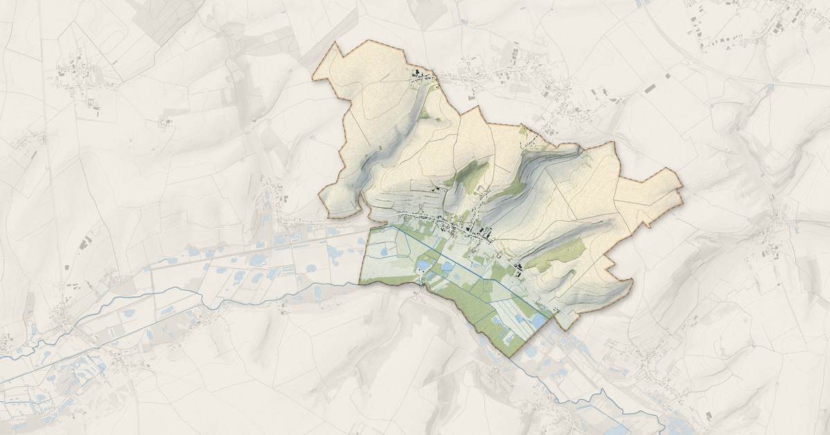 Portrait cartographique de Maintenay : relief, eau, forêts, bâti et voies, calculés à partir des données de l'IGN