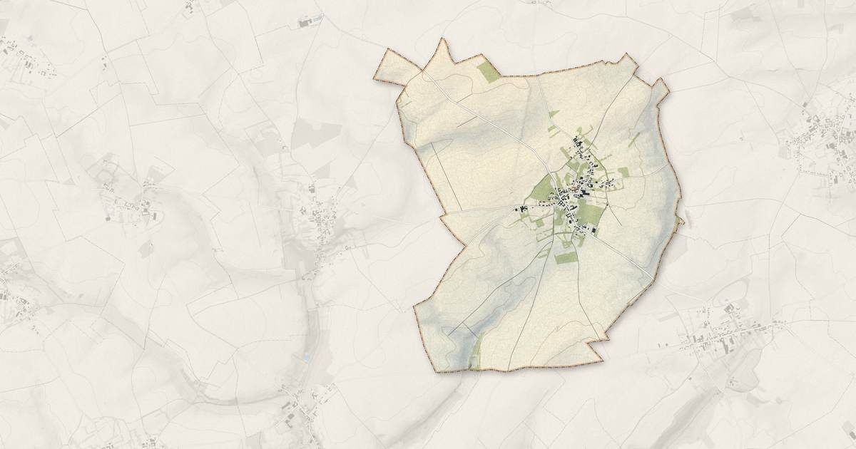 Portrait cartographique de Maizières : relief, eau, forêts, bâti et voies, calculés à partir des données de l'IGN