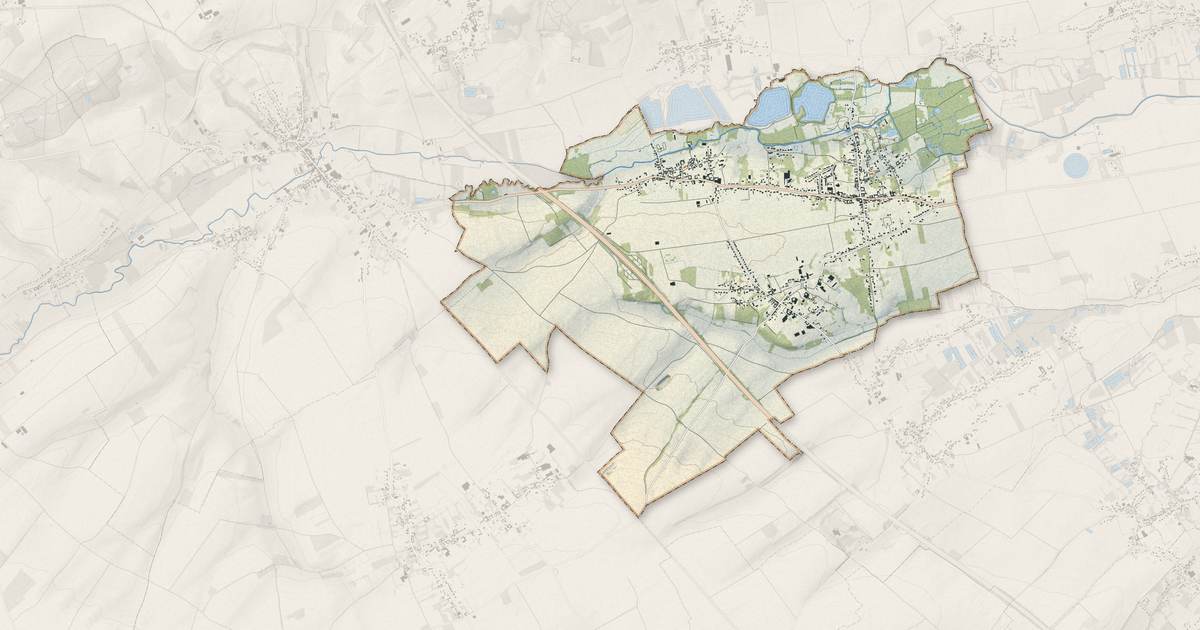 Portrait cartographique de Mametz : relief, eau, forêts, bâti et voies, calculés à partir des données de l'IGN