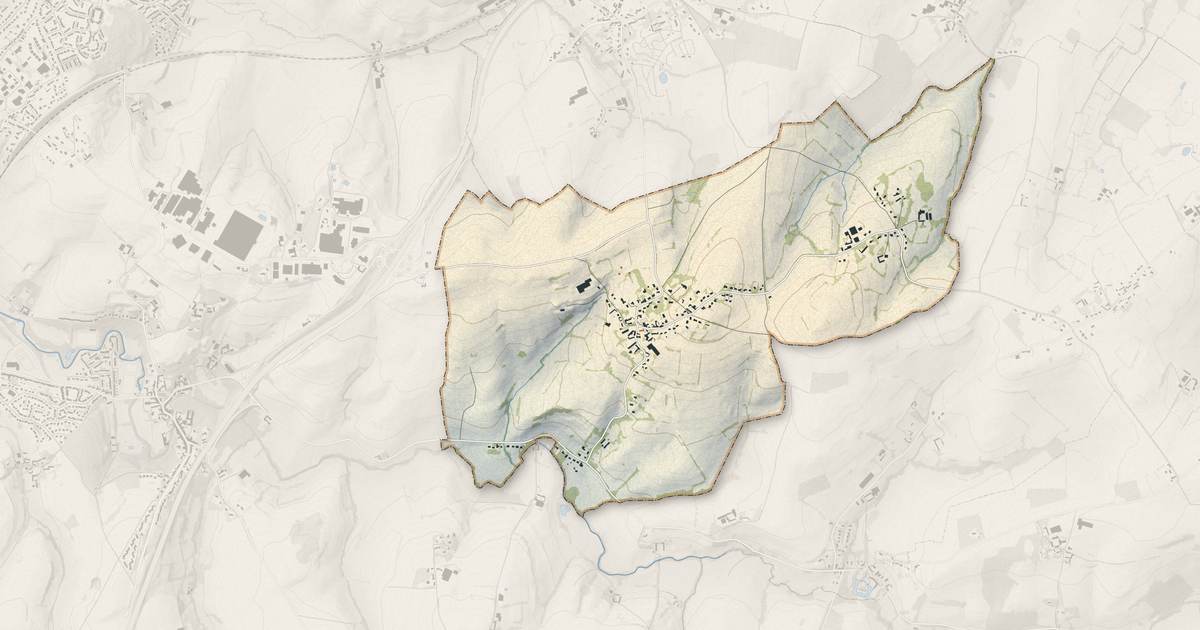 Portrait cartographique de Maninghen-Henne : relief, eau, forêts, bâti et voies, calculés à partir des données de l'IGN