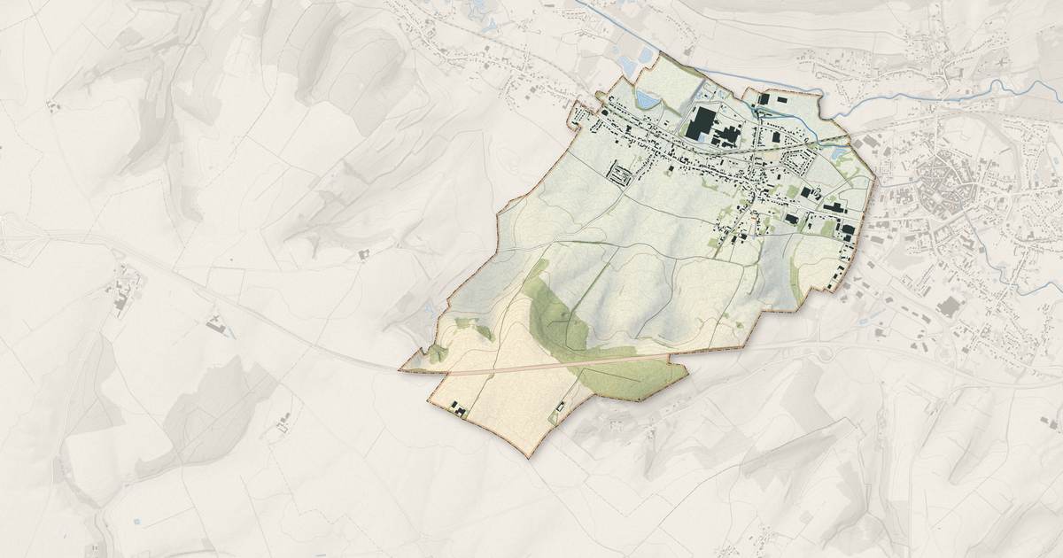 Portrait cartographique de Marconnelle : relief, eau, forêts, bâti et voies, calculés à partir des données de l'IGN