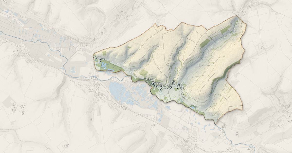Portrait cartographique de Marenla : relief, eau, forêts, bâti et voies, calculés à partir des données de l'IGN