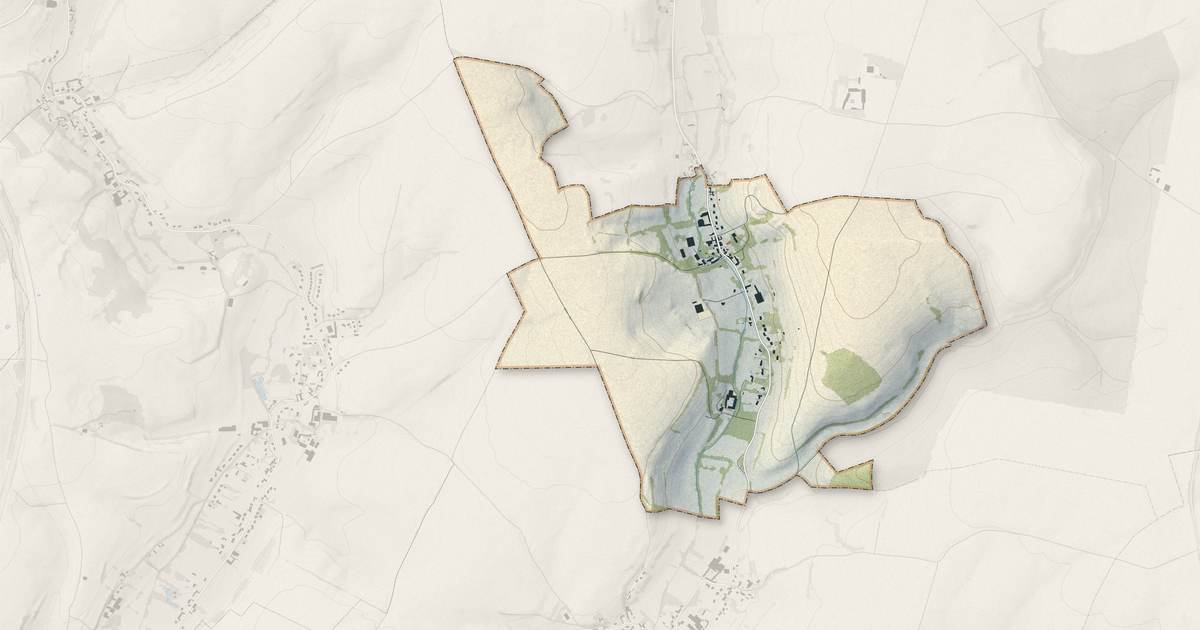 Portrait cartographique de Maresville : relief, eau, forêts, bâti et voies, calculés à partir des données de l'IGN