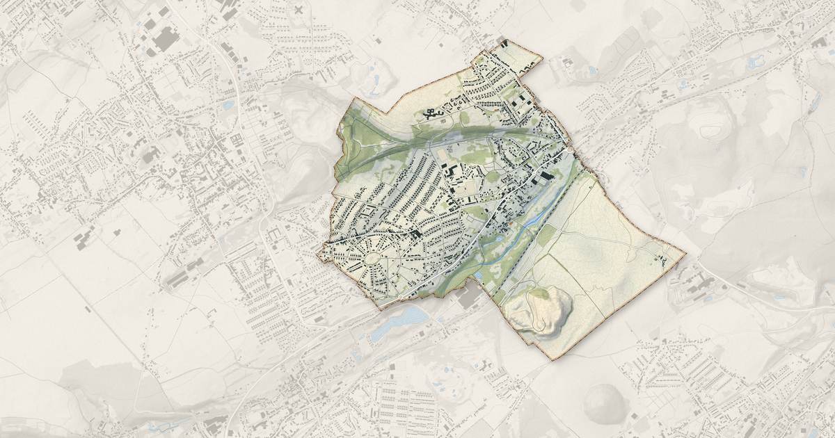 Portrait cartographique de Marles-les-Mines : relief, eau, forêts, bâti et voies, calculés à partir des données de l'IGN
