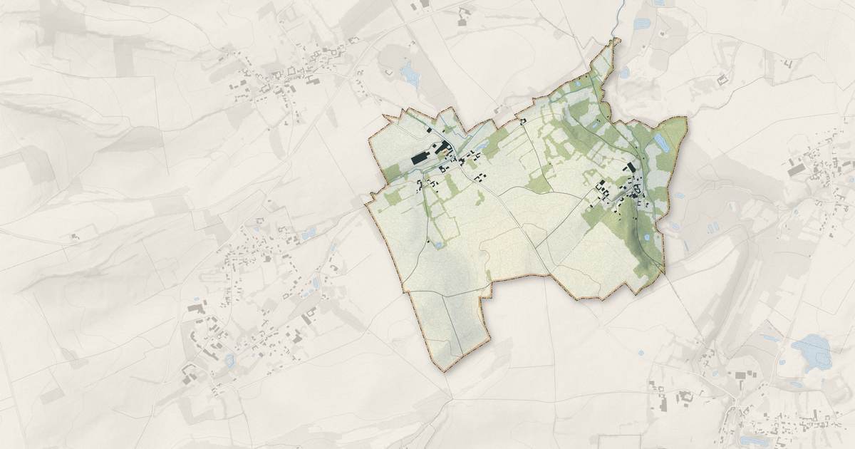 Portrait cartographique de Mencas : relief, eau, forêts, bâti et voies, calculés à partir des données de l'IGN