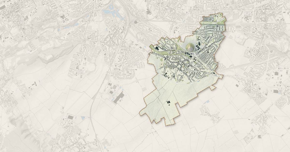 Portrait cartographique de Méricourt : relief, eau, forêts, bâti et voies, calculés à partir des données de l'IGN