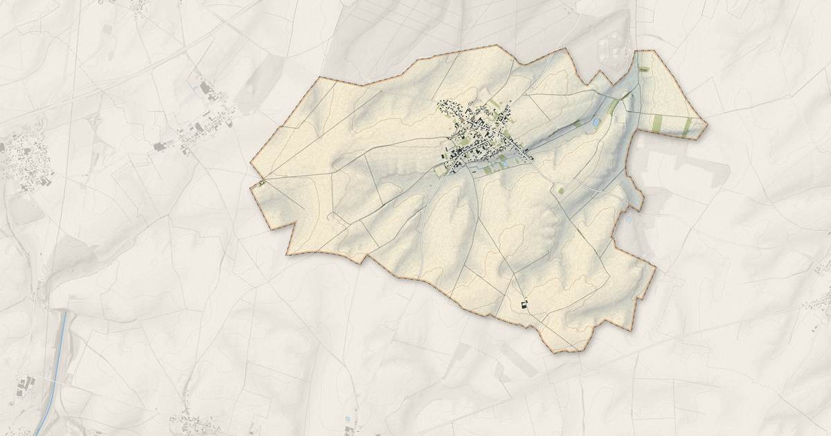 Portrait cartographique de Metz-en-Couture : relief, eau, forêts, bâti et voies, calculés à partir des données de l'IGN