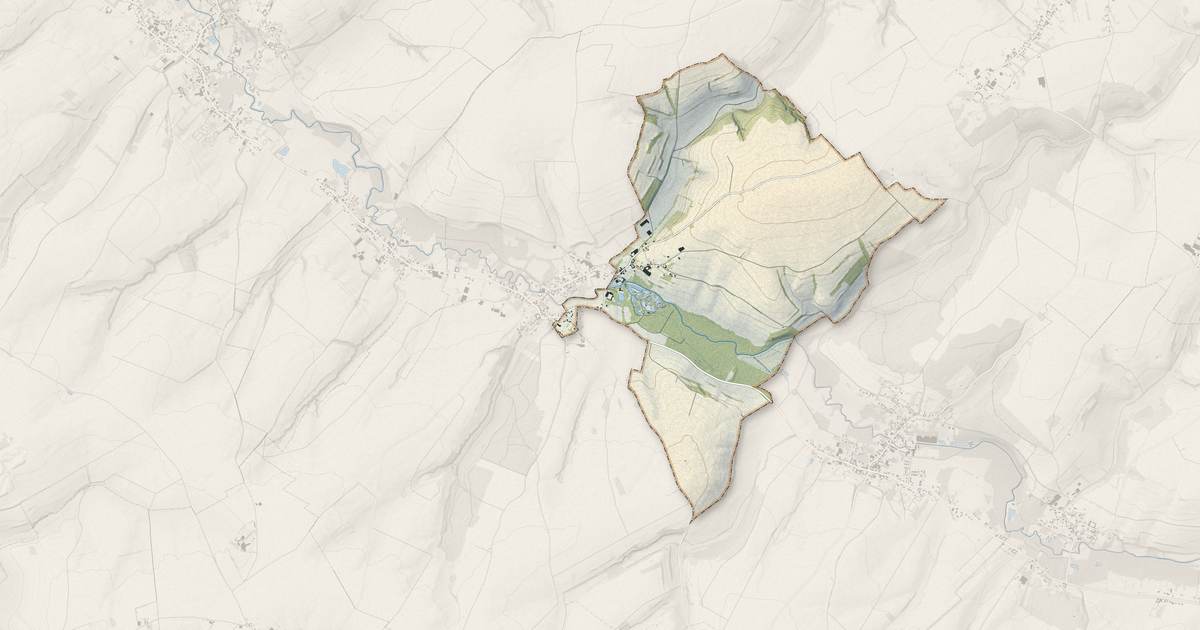 Portrait cartographique de Monchel-sur-Canche : relief, eau, forêts, bâti et voies, calculés à partir des données de l'IGN