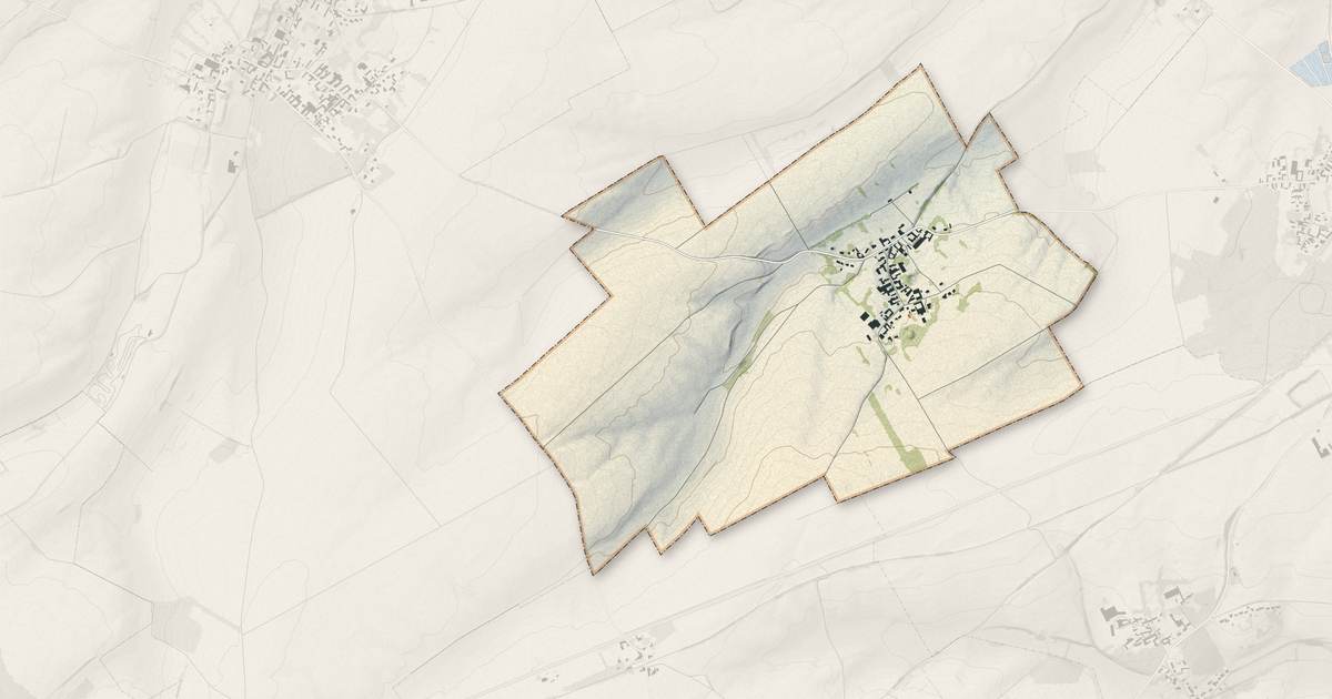 Portrait cartographique de Monchiet : relief, eau, forêts, bâti et voies, calculés à partir des données de l'IGN