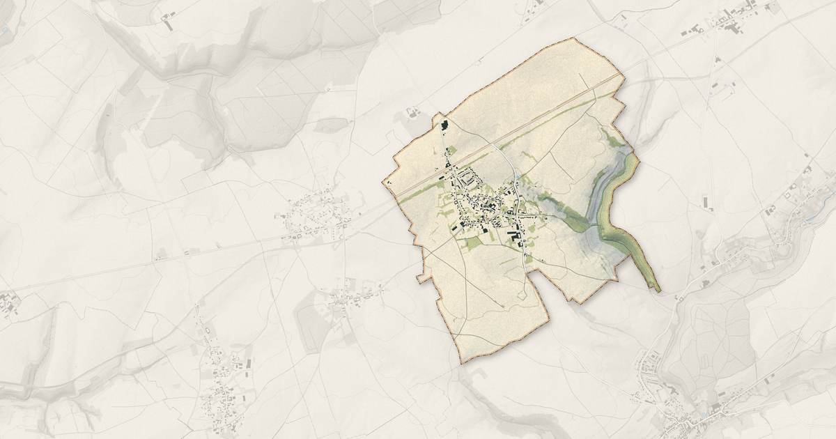 Portrait cartographique de Mondicourt : relief, eau, forêts, bâti et voies, calculés à partir des données de l'IGN