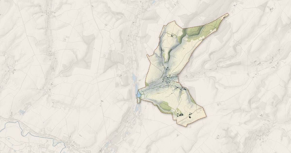 Portrait cartographique de Montcavrel : relief, eau, forêts, bâti et voies, calculés à partir des données de l'IGN