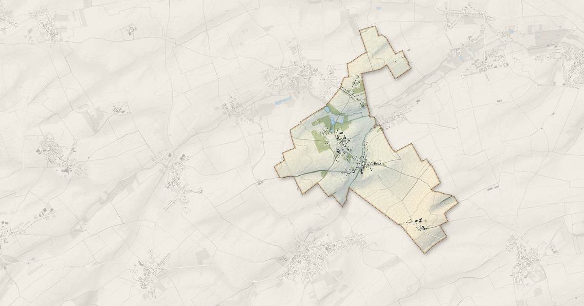 Portrait cartographique de Montenescourt : relief, eau, forêts, bâti et voies, calculés à partir des données de l'IGN